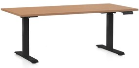 Masa inaltime reglabila OfficeTech D, 160 x 80 cm, bază neagră, fag