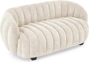 Canapea FRASER XL, crem, stofa plusata, 140x80x70 cm