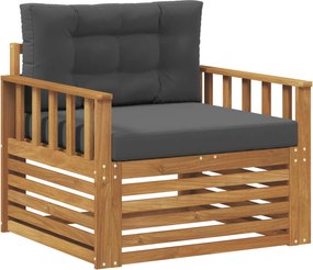 vidaXL Set de canapele de exterior Lemn de acacia solid și poliester