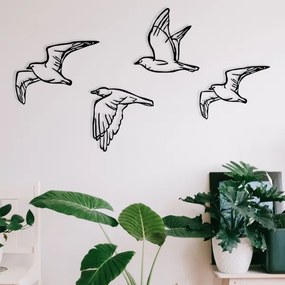 SET 4x decorațiune de perete metal păsări