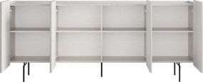 Comodă cu patru uși Malmi 200 cm - cashmere / crema bianca / picioare negre