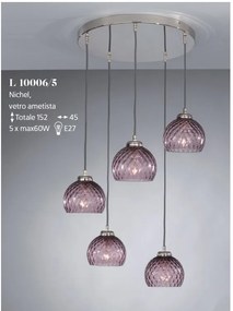 Lustra moderna cu 5 pendule design italian 10006 Amethyst