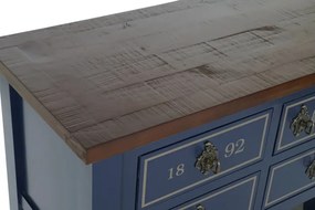 Consolă vintage albastru marin din lemn de paulownia, „Cafe 1892"