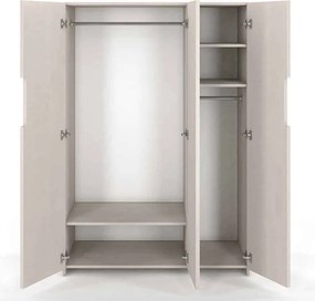 Dulap lemn masiv Clement Personalizabil, 128 × 60 × 180 cm - Alb