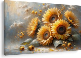 Tablou - Pictură cu floarea-soarelui (90x60 cm)