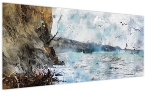 Tablou - Recif, acuarelă (120x50 cm)