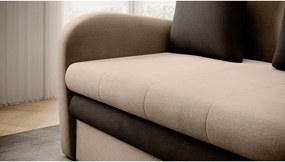 Canapea maro deschis extensibilă cu tapițerie din catifea 130 cm Ario – ELTAP