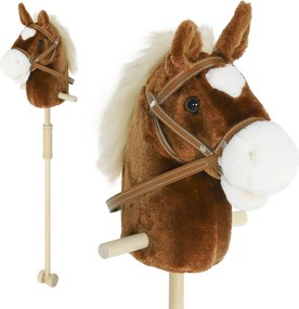 AIYAPLAY Cal de jucărie cu baston și sunete realiste pentru copii 24+ luni, Maro | Aosom Romania