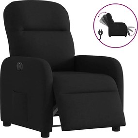 vidaXL Fotoliu rabatabil electric, negru, material textil