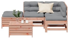3250702 vidaXL Set mobilier de grădină cu perne, 5 piese, lemn masiv douglas