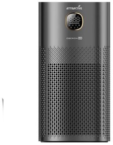 Purificator de aer atractiv OBERON 520, 50W, Pana la 62 m², Wi-Fi, 5 viteze, Temporizator, Mod de noapte, Telecomanda, Senzor inteligent de poluare, Gri inchis