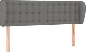 vidaXL Tăblie de pat cu aripioare gri închis 147x23x78/88 cm textil