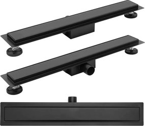 Set rigola pentru dus plus capac 70 cm Rea Neo Pure negru mat