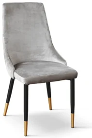 SET 4 Scaune Oro, structura metalica, catifea - GRI - CATIFEA - NEGRU - STANDARD