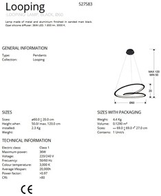 Lustra LED design ultra-modern Looping 60cm