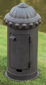 Stalp cu doua prize pentru exterior din fier forjat, inaltime 53cm AL 6858