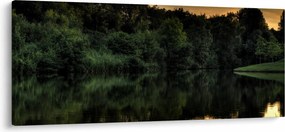 Tablou cu lac în pădure (120x50 cm)