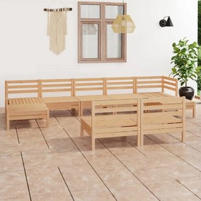 vidaXL Set mobilier de grădină, 9 piese, lemn masiv de pin