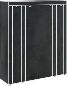 vidaXL Dulap material textil compartimente și tije 45x150x176 cm negru