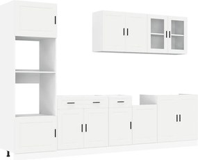 vidaXL Set dulap de bucătărie din 7 piese „Porto” Lemn prelucrat alb