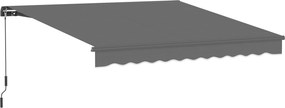 Outsunny Markiză cu brațe articulare 350 x 300 cm, markiză cu manivelă &amp; suport de perete inclus, unghi reglabil | Aosom Romania