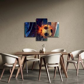 Tablou - Minge de fotbal în flăcări (90x60 cm)
