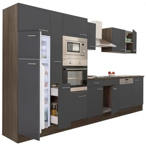 Mobilă de bucătărie Yorki 370, corp din stejar Yorki, cu față antracit satinat