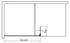 Cabină de duș Walker walk-in WI01-80 80x195 cm, cu sticlă de 8 mm