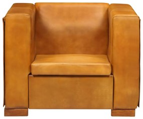 325117 vidaXL Canapea de o persoană, cafeniu roșiatic, piele naturală