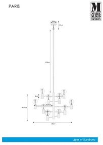 Markslöjd 107187 - Lustră pe tijă PARIS 10xE27/60W/230V