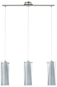 EGLO 90305 - Pendul PINTO NERO 3xE27/60W sticlă fumurie