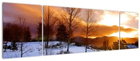 Tablou de peisaj de iarnă (170x50cm)