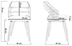 Scaun cafenea gri BUC 015 – lemn curbat, tapițerie premium, stil elegant