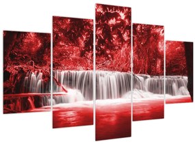 Tablou - Cascadă, roșu (150x105 cm)