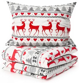 Lenjerie de pat din flanel DEER DREAMS albă Dimensiune lenjerie de pat: 2 buc 70 x 90 cm | 200 x 220 cm