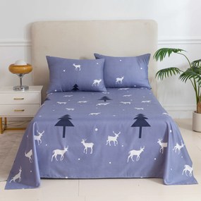Cearsaf si fata de perna DEER AND TREE Dimensiune: 2 ks 50 x 70 cm | 200 x 240 cm
