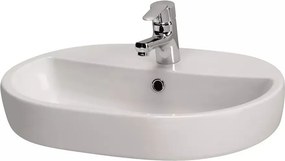 Lavoar pe blat Cersanit Caspia Oval alb lucios 60 cm