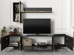 Mobilier living Vivaldi (Negru + Auriu). 1073515