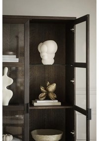 Vitrină maro din lemn masiv de stejar 95x195 cm Everett – Rowico