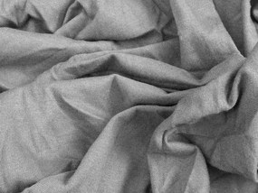 Set lenjerie de pat krep DENYX BLEND gri + Cearsaf Jersey 180 x 200 cm gri deschis, pat dublu
