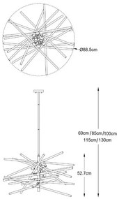 Zuma Line P0599-06A-V7AC - Lustră pe tijă REYKJAVIK 6xG9/42W/230V aurie