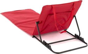 Saltea de plajă reglabilă cu spătar, roșie, 2 bucăți.