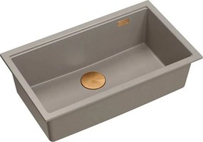 Chiuveta compozit incastrata Quadron Logan 110 bej - cupru 76x44 cm
