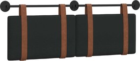 vidaXL Cap de pat suspendat Pe perete Negru 130 x 55 x 5 cm PU antic