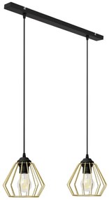 Lustră pe cablu AGAT 2xE27/15W/230V auriu/negru