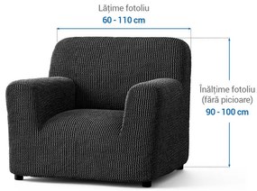 Huse bielastice COSTINA antracit fotoliu (l. 60 - 110 cm)