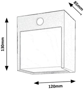 Rabalux 7478-LED Aplica exterior BALIMO LED 12W 230V IP44 cu senzor