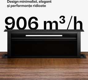 Klarstein Velaire Downdraft-System, Elegant, minimalist, puternic, Clasa energetică A++, 906 m³/h, 90 cm