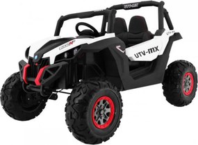 Masinuta Electrica cu acumulator pentru copii NOVOKIDS™ Buggy UTV , 2 locuri, 3-12 ani , max 50 kg , 2 Baterii de 12V, Lungime 124 cm, Alb cu Negru