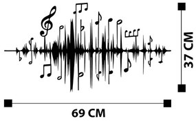 Decorațiune de perete 69x37 cm metal note